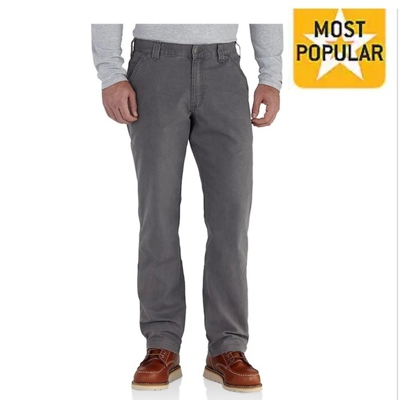 Carhartt Gray Rugged Flex Relaxed Fit Canvas Work Pant 40X30 BN2291-M 6 pockets - Picture 2 of 16